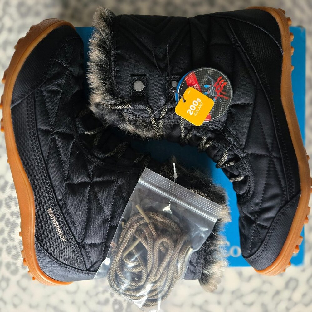 Columbia Minx Shorty iii Omni Grip Winter Waterproof Quilted Faux Fur Boot RARE!